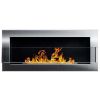 Obrazek Biokominek 900x400 inox srebrny z szybą