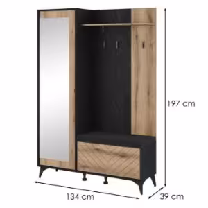 Obrazek Garderoba Diamond dąb evoke/czarny