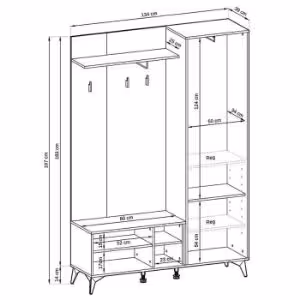 Obrazek Garderoba Diamond dąb evoke/czarny