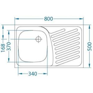 Obrazek Zlewozmywak stalowy jednokomorowy 80/50 lewy 