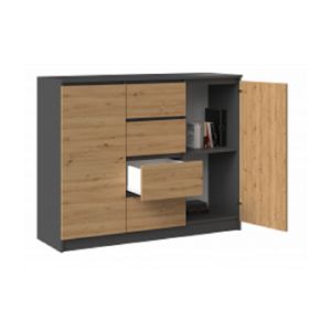 Obrazek Komoda Aramis (antracyt/dąb artisan)