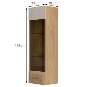 Obrazek Witryna wisząca Gala VK35-1KS/GL pacific walnut/beige
