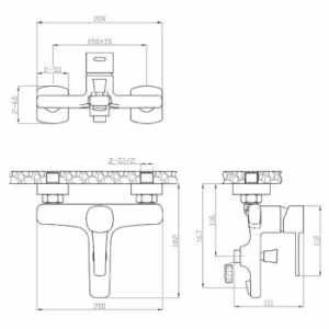 Obrazek Bateria wannowa Glamour Chrom