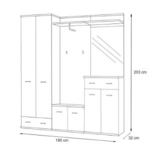 Obrazek Garderoba Armario III + poduszka sonoma