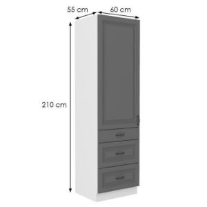 Obrazek Szafka kuchenna Stilo dustgrey/biały 60dks/210 3s 1f