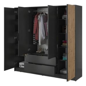 Obrazek Szafa Nelly 4d Grafit/Lamela Artisan