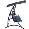 Obrazek Huśtawka ogrodowa szara z poduszką