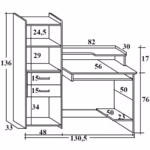 Obrazek Biurko Adrian dąb artisan/grafit