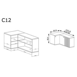 Obrazek Komoda Narożna Cali C-12 artisan