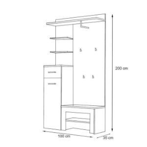 Obrazek Garderoba Gustavo I + poduszka Dąb Wellington/biały