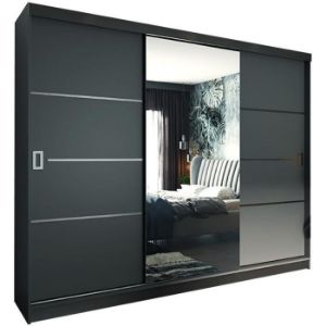 Obrazek Szafa Retro 200 4L grafit/ front czarny