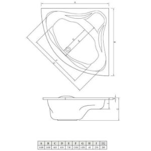 Obrazek Wanna symetryczna Samar 140/140