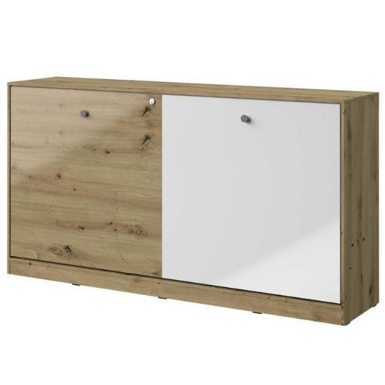 Obrazek Półko-Tapczan Poziomy Nero 16 – Szary Połysk