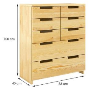 Obrazek  Komoda Drewniana Sosnowa 8s Skandica Spectrum Naturalny 