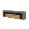 Obrazek Szafka RTV Luza 160 beton ciemny / dąb artisan