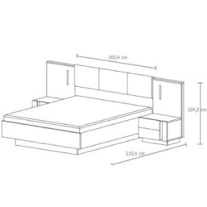 Obrazek Łóżko 160 z pojemnikiem Arco dąb artisan/grafit