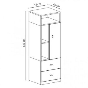 Obrazek Regał Mobi MO-7 45 biały/turkus