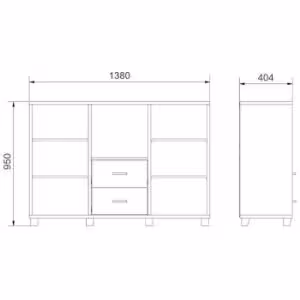 Obrazek  Komoda Herakles 1 Szary/Szary Połysk 