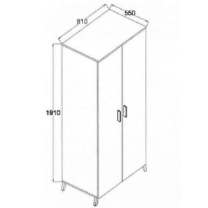 Obrazek Szafa 1 John dąb lefkas/czarny