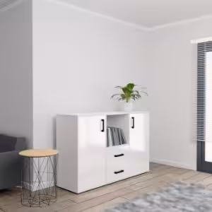 Obrazek  Komoda Herakles 1 Biały/Biały Połysk 