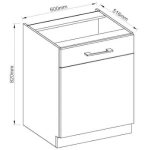 Obrazek Szafka kuchenna VIGO grafit mat 60D 1F BB