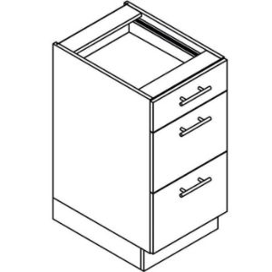 Obrazek Szafka kuchenna Denis d40s/3 czarny mat/biały 