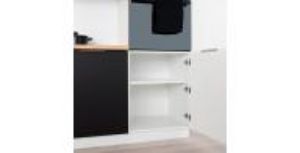 Obrazek Szafka kuchenna Denis d40s/3 czarny mat/biały 