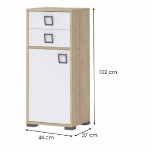 Obrazek Komoda 1D2S Kiki OR12-BK/KI-15 beech/white