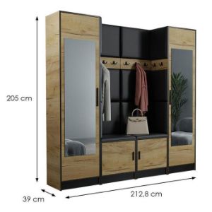 Obrazek Garderoba Roj 18 craft + Madryt 1100 ekoskóra czarna