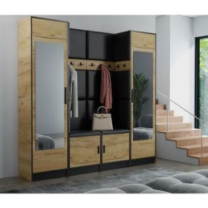 Obrazek Garderoba Roj 18 craft + Madryt 1100 ekoskóra czarna