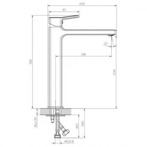 Obrazek Bateria umywalkowa wysoka Silva chrom