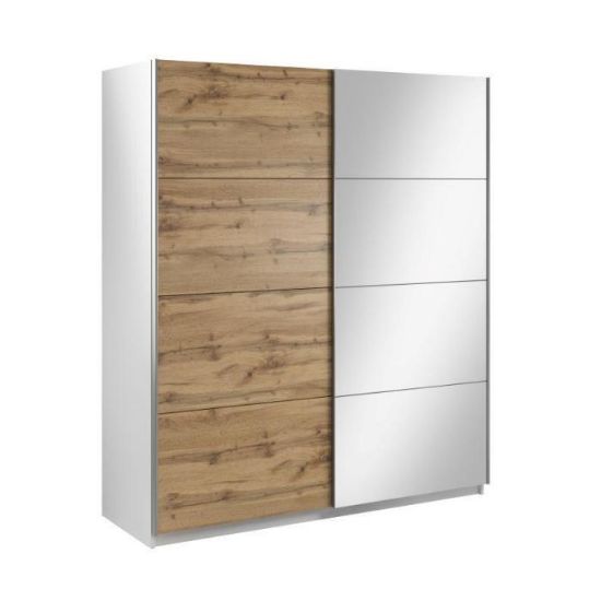 Obrazek Szafa z lustrem Asti 180 biały/dąb wotan