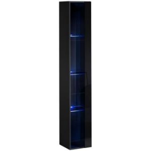 Obrazek Szafka Wisząca Switch Szkło WW1 Czarny + LED