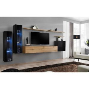 Obrazek Szafka Wisząca Switch WW2 Czarny +LED