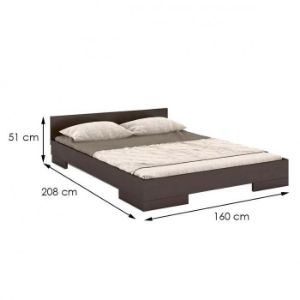 Obrazek Łóżko drewniane bukowe Skandica Spectrum niskie 160x200 palisander