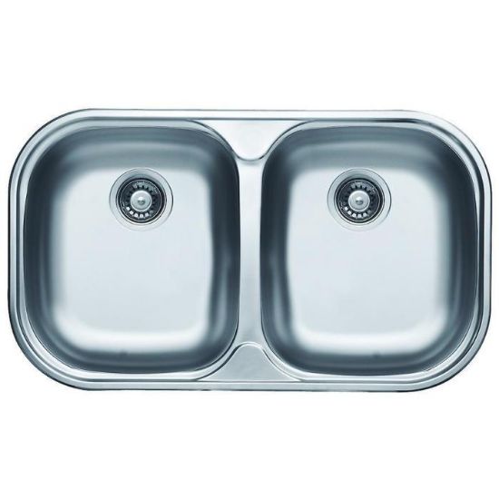 Obrazek Zlewozmywak stalowy dwukomorowy Bianca EX-193 48x83 2K plus syfon