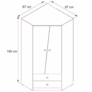 Obrazek Szafa narożna Nero 02 87 – Biały Mat