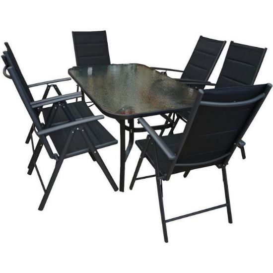 Obrazek Komplet stół szklany + 6 krzeseł pozycyjnych Vigo