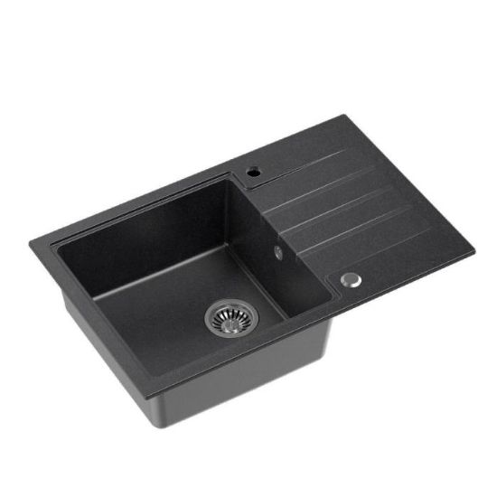 Obrazek Zlew Peter 111 Steingran czarny 78x50x20 i syfon
