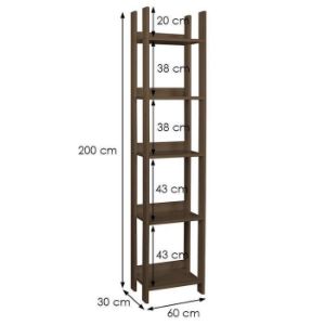 Obrazek Regał ażurowy 60 sosna bejca brąz