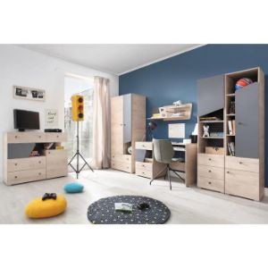 Obrazek Regał Delta 45 DL6 dąb/antracyt