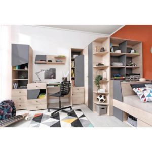 Obrazek Regał Delta 45 DL6 dąb/antracyt