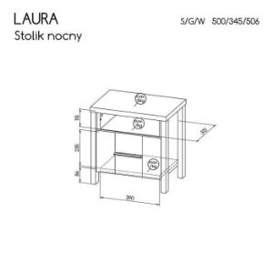 Obrazek Stolik Nocny Laura Lau3 Antracyt 