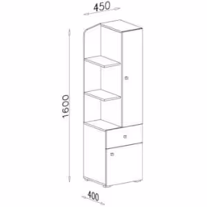 Obrazek Regał Delta 45 DL7 dąb/antracyt