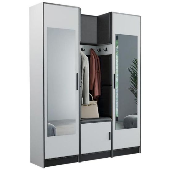 Obrazek Garderoba Roj 12 biała + Madryt 1100 ekoskóra czarna