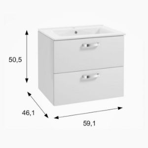 Obrazek Zestaw szafka łazienkowa z umywalką Bel D60 0D2S