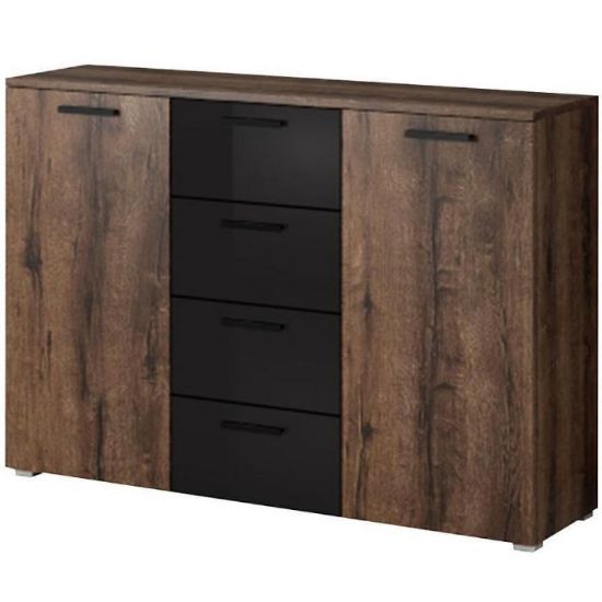 Obrazek Komoda Galaxy 26 dąb monastery/czarny połysk