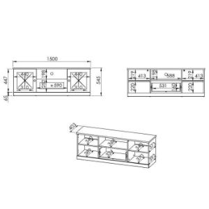 Obrazek Szafka RTV Lille 09 2D1S biały mat/dąb lefkas