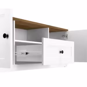 Obrazek Szafka RTV Lille 09 2D1S biały mat/dąb lefkas