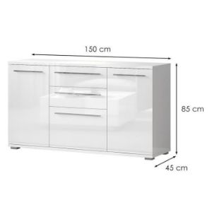 Obrazek Komoda Piano K180-3K2F/PN-70/KA/70 crystal white